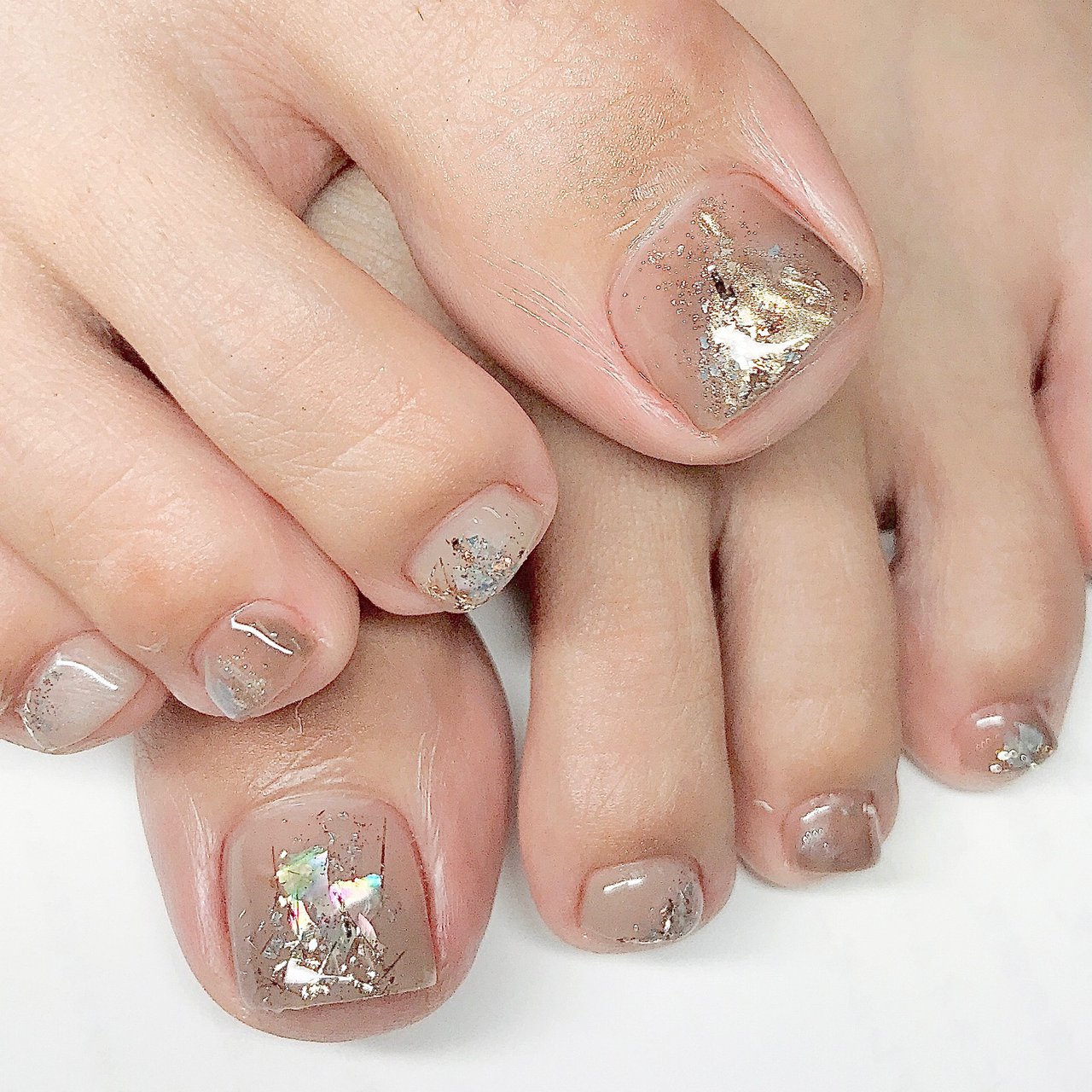 オールシーズン フット ニュアンス ショート ベージュ Chouchoutokyo東上野店のネイルデザイン No ネイルブック