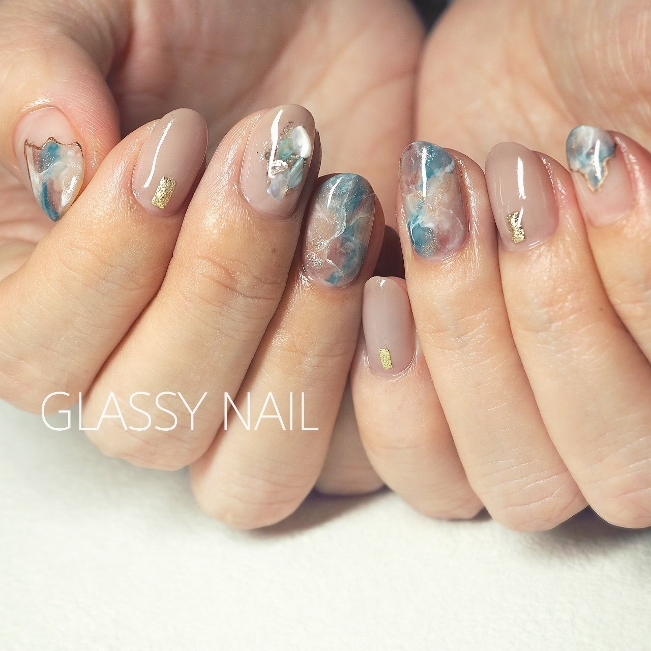 春 夏 海 リゾート ハンド Glassy Nailのネイルデザイン No ネイルブック