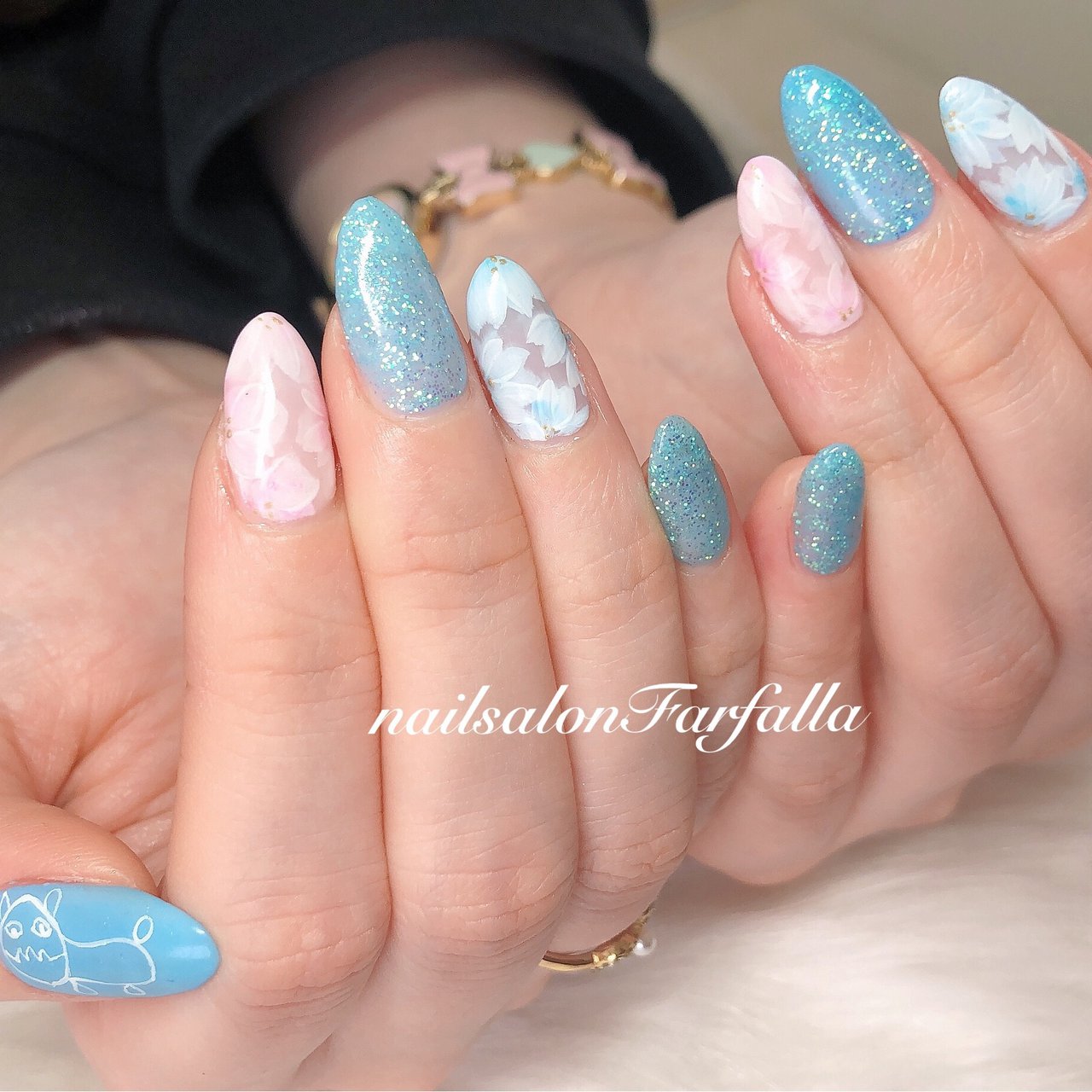 オールシーズン ハンド ラメ ニュアンス ロング Kkrrのネイルデザイン No ネイルブック