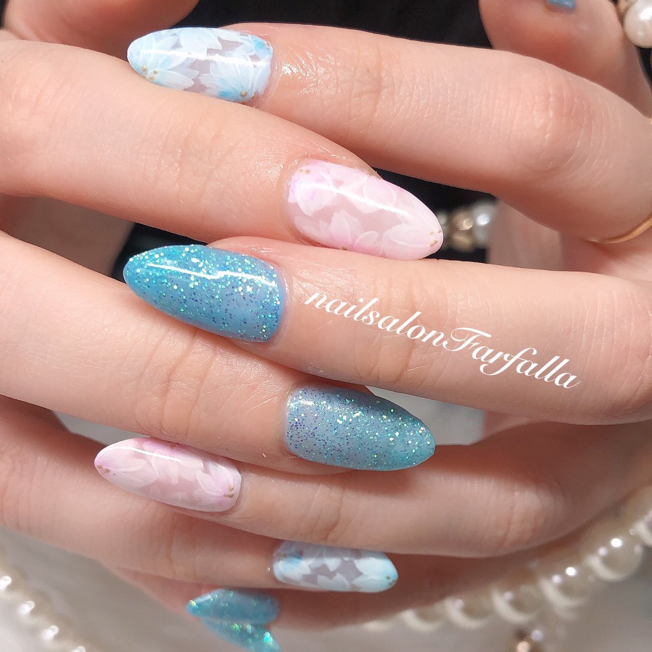 オールシーズン ハンド ラメ ニュアンス ロング Kkrrのネイルデザイン No ネイルブック