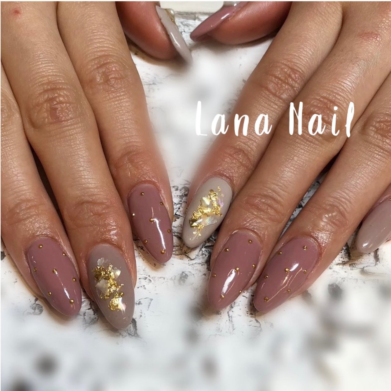 ベージュ ピンク ゴールド お客様 Lana Nailのネイルデザイン No ネイルブック