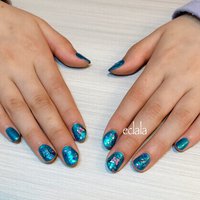 ブルー マニキュアのネイルデザイン ネイルブック