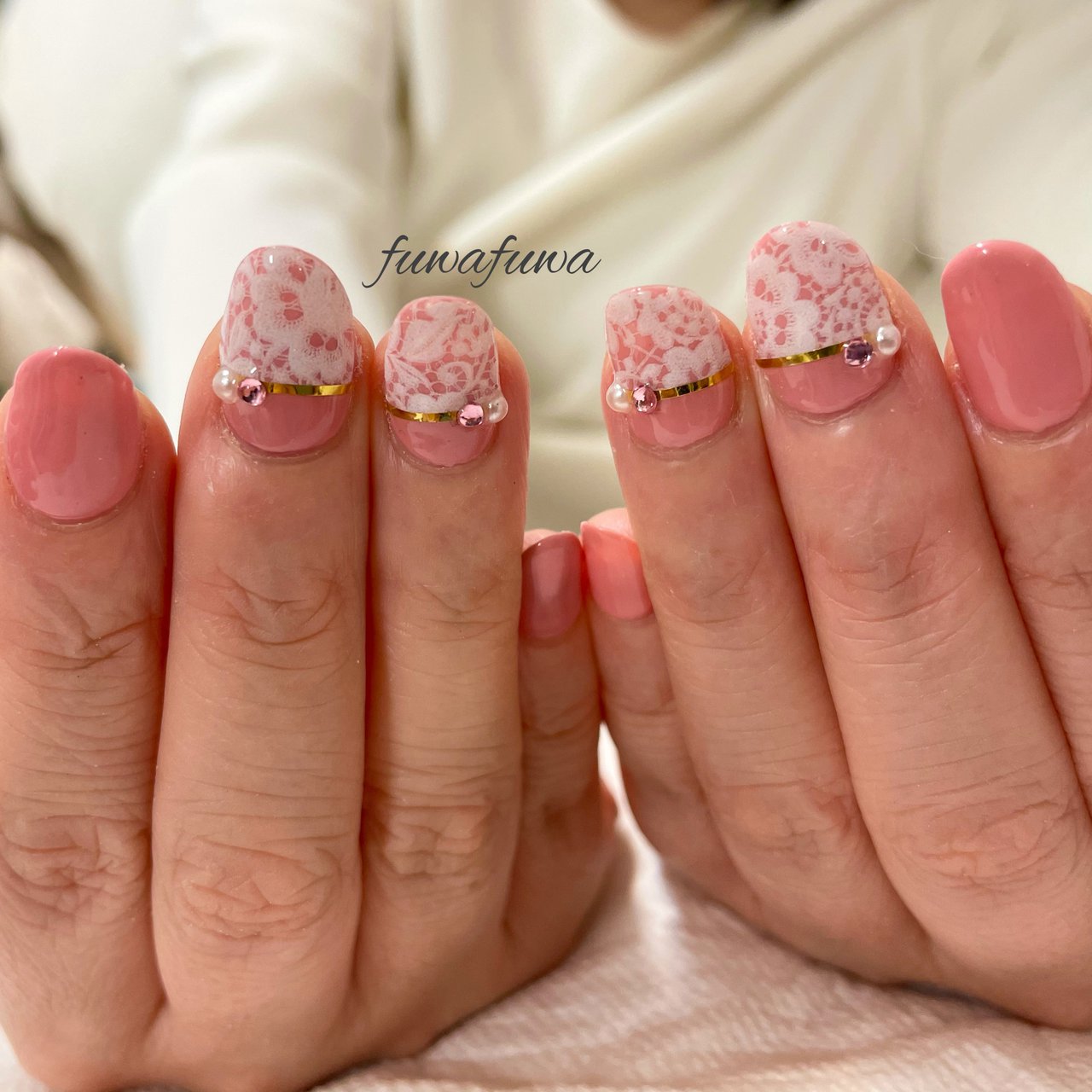 春 オフィス ワンカラー フラワー レース Fuwafuwa Takakoのネイルデザイン No ネイルブック