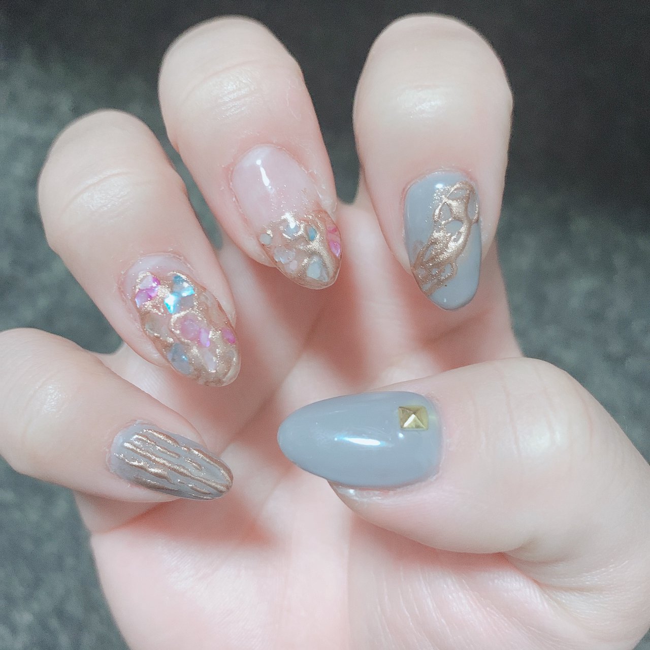 夏/海/ハンド/シェル/ニュアンス - shi.0911のネイルデザイン[No