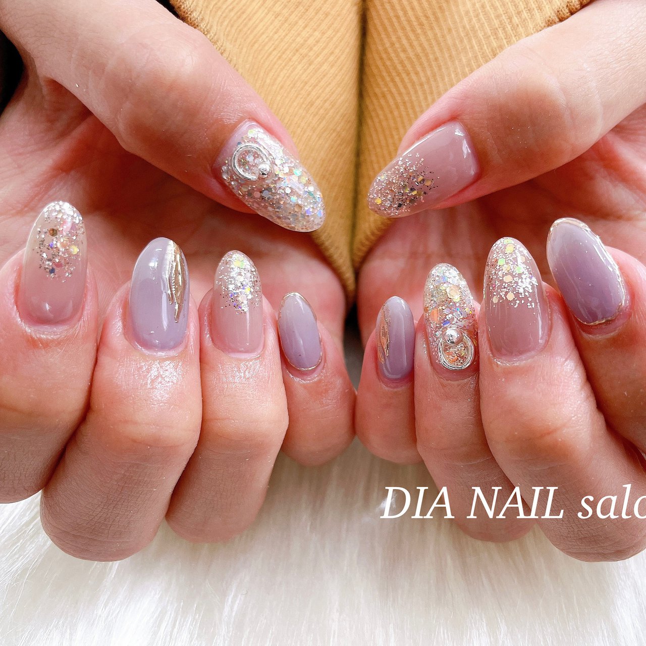 春 ハンド パープル グレージュ ジェル Dia Nail Salonのネイルデザイン No 620 ネイルブック