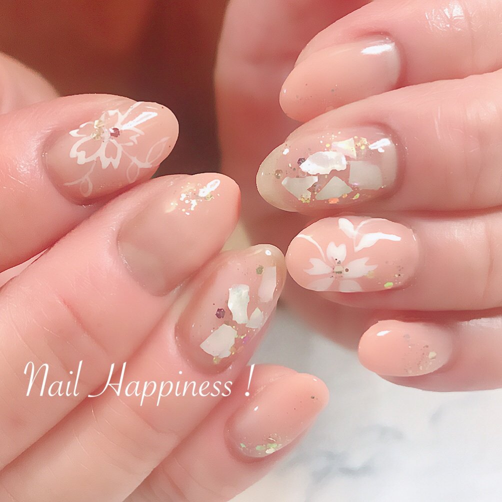 春 オールシーズン 入学式 グラデーション フラワー Nail Happiness ネイルハピネス ささきまきのネイル デザイン No ネイルブック