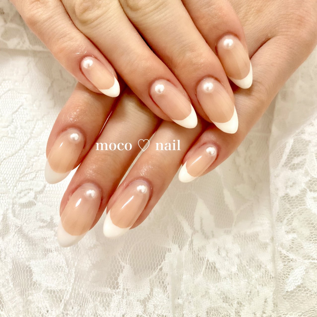 ハンド シンプル フレンチ ホワイト ベージュ Moco Nailのネイルデザイン No ネイルブック