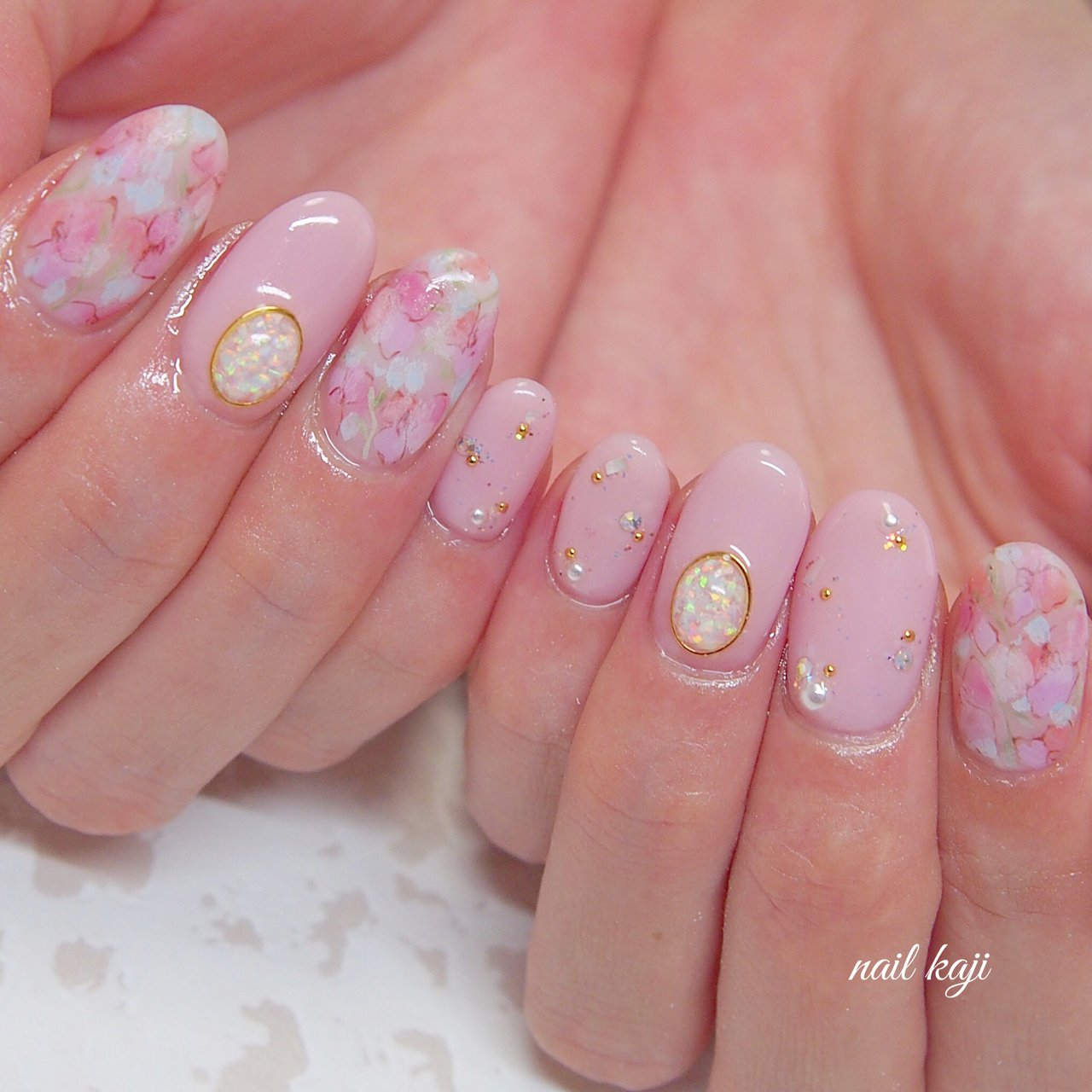 春 夏 ハンド フラワー ピンク Nail Kajiのネイルデザイン No ネイルブック