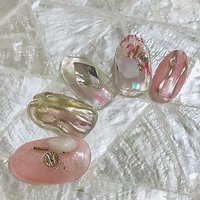 ハンド ラメ ハート チェーン デコ Kyara Nailのネイルデザイン No ネイルブック