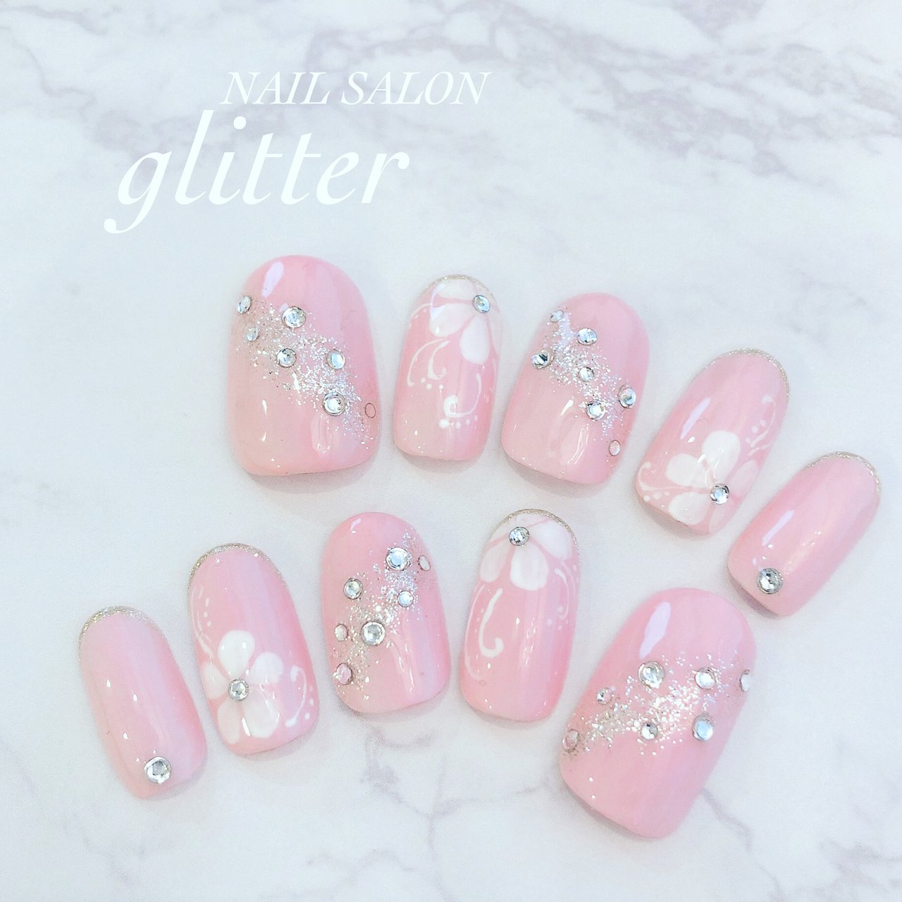 春 オールシーズン オフィス ブライダル ハンド 京都nail Salon Glitterのネイルデザイン No ネイルブック