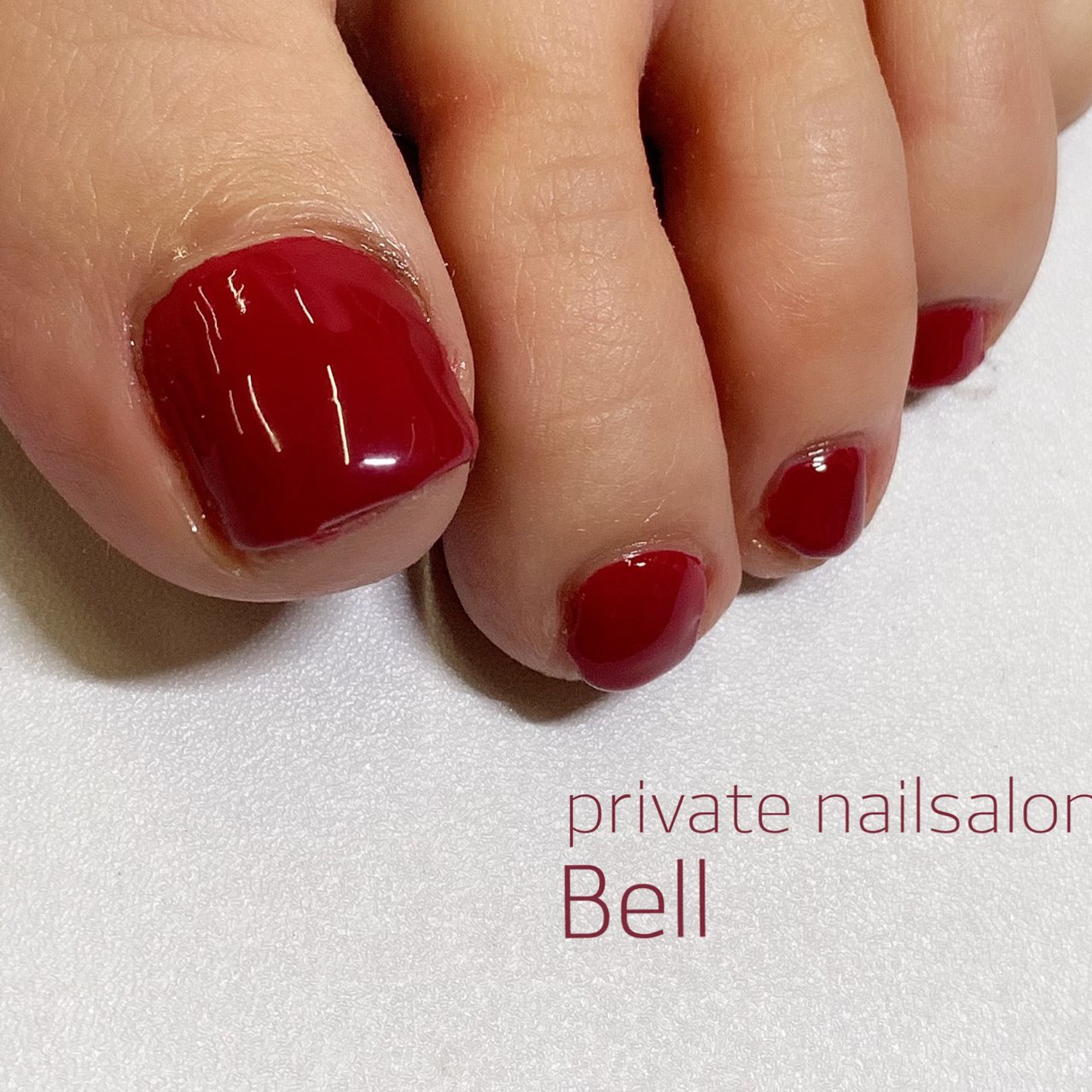 春 フット ワンカラー レッド ジェル Bellのネイルデザイン No ネイルブック