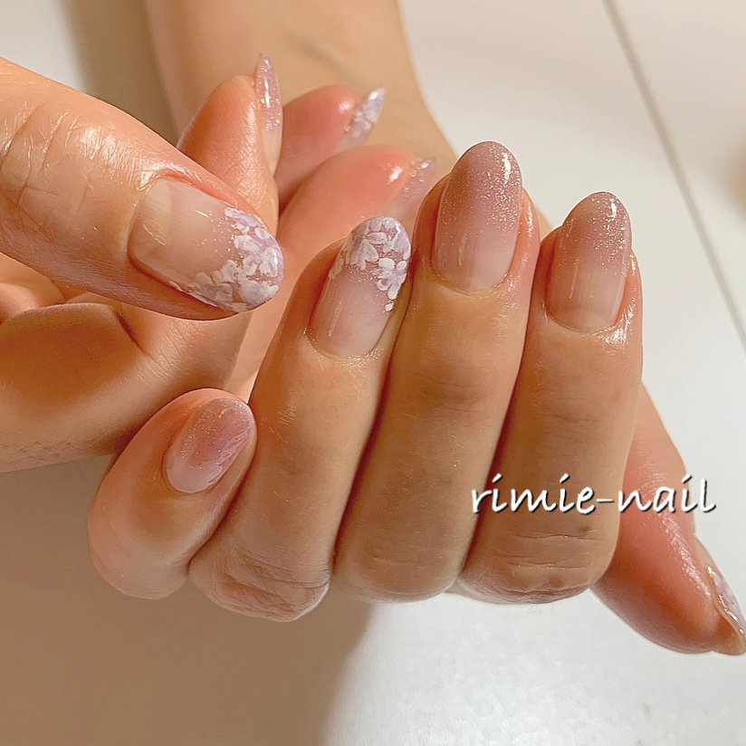 春 ハンド グラデーション フラワー ミディアム Rimie Nailのネイルデザイン No ネイルブック