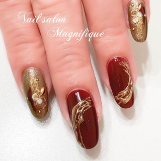 ボルドー かっこいいのネイルデザイン ネイルブック