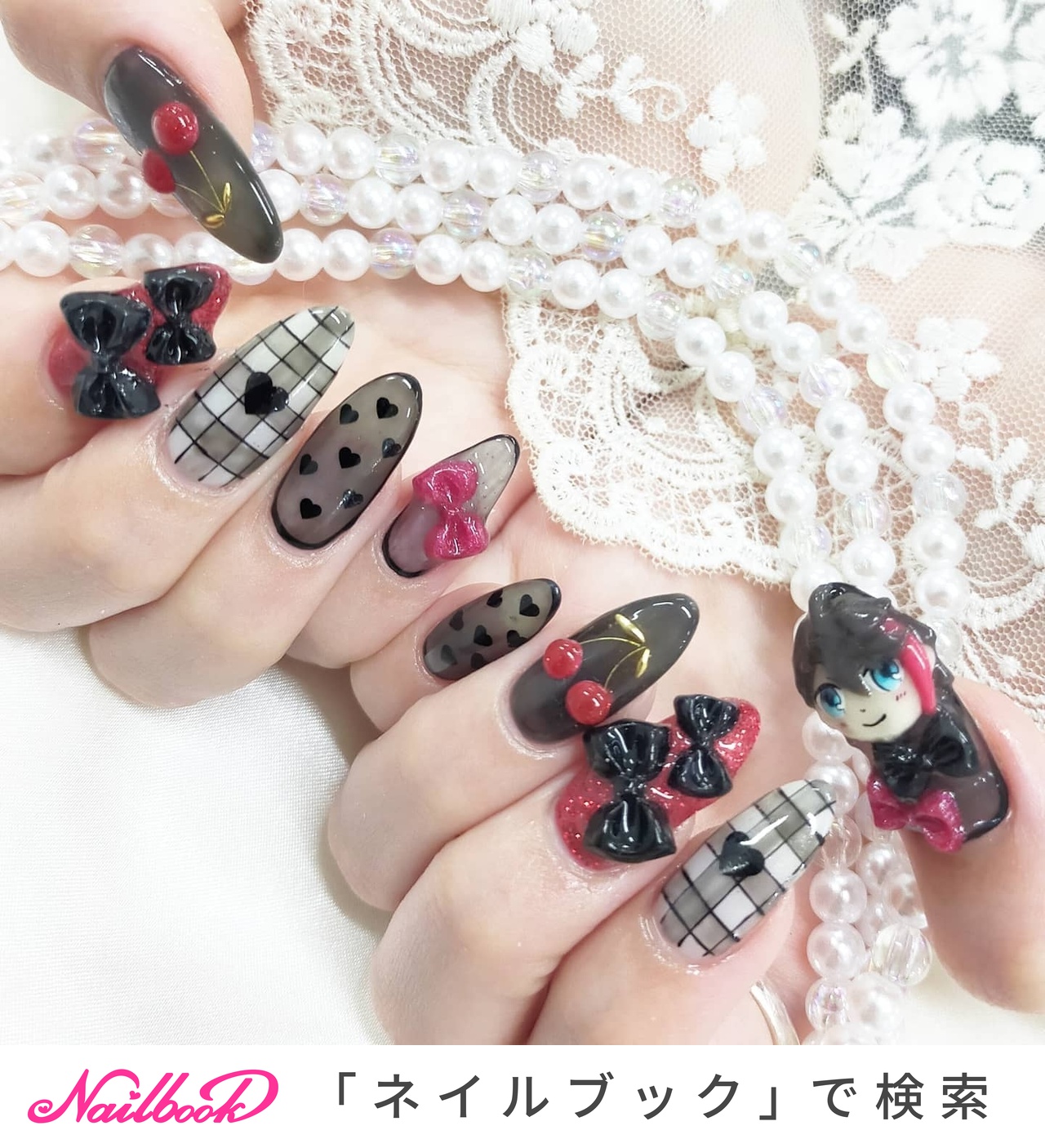 人気順｜チェック/#量産型オタクのネイルデザイン｜ネイルブック