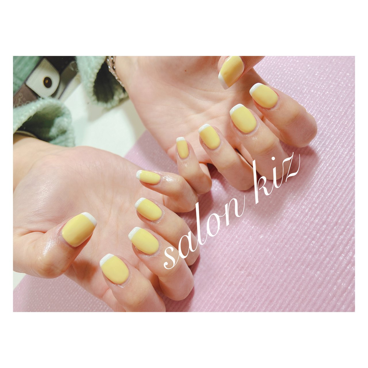 フレンチ ホワイト イエロー Salon Kiz のネイルデザイン No ネイルブック