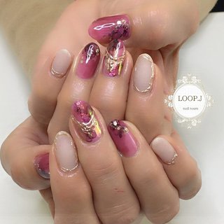 マット ピンク ブラックのネイルデザイン ネイルブック