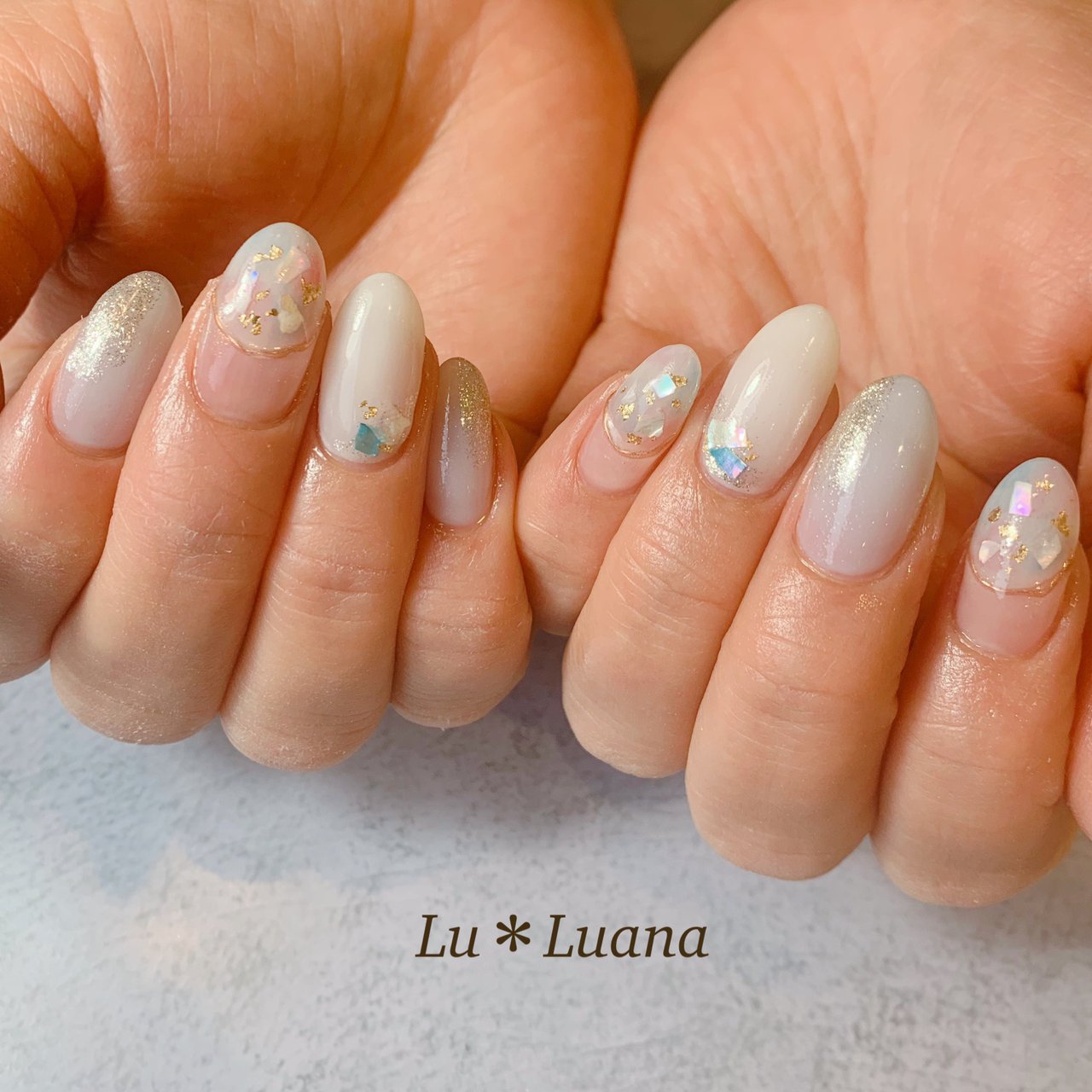 オールシーズン 入学式 ハンド 変形フレンチ ワンカラー ネイルサロンルアナのネイルデザイン No ネイルブック