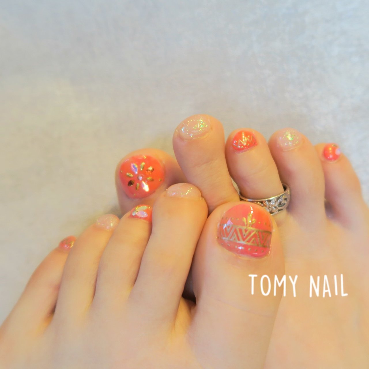 夏 オールシーズン 海 フット エスニック Tomynailのネイルデザイン No ネイルブック