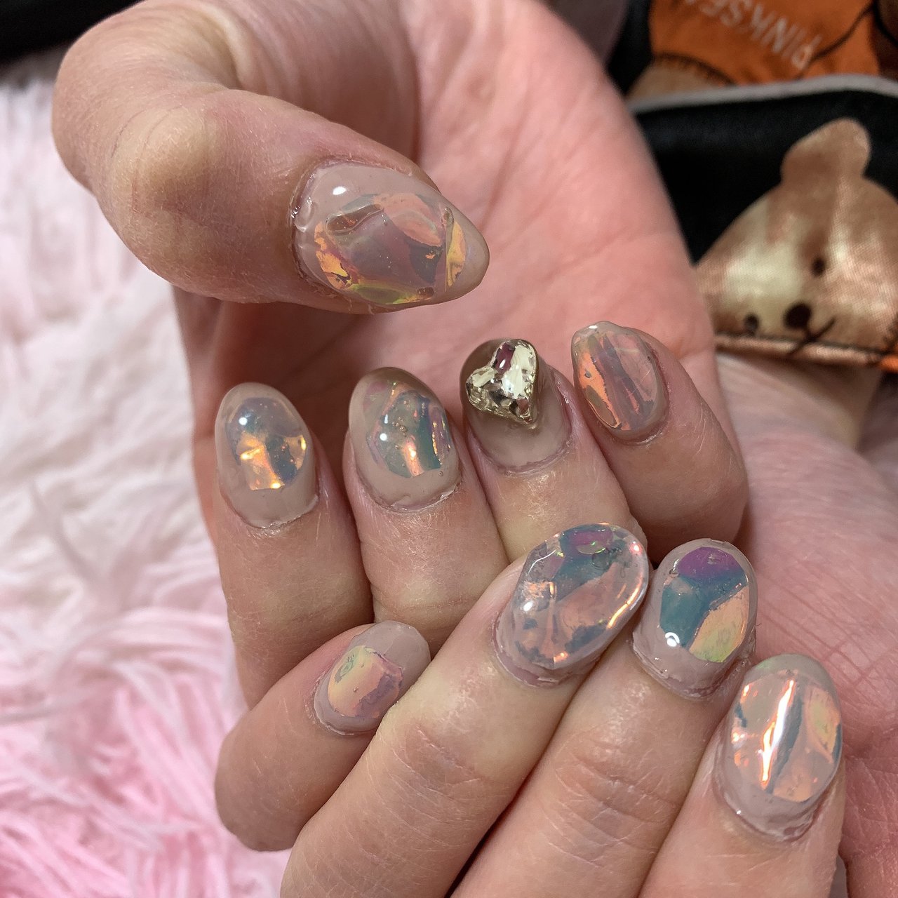 春 冬 オールシーズン ハンド ビジュー Nyandst Nailのネイルデザイン No ネイルブック