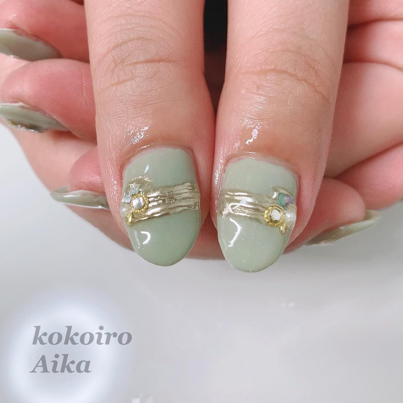 春 ハンド ワンカラー ミラー ミディアム Kokoiro Aikaのネイルデザイン No ネイルブック