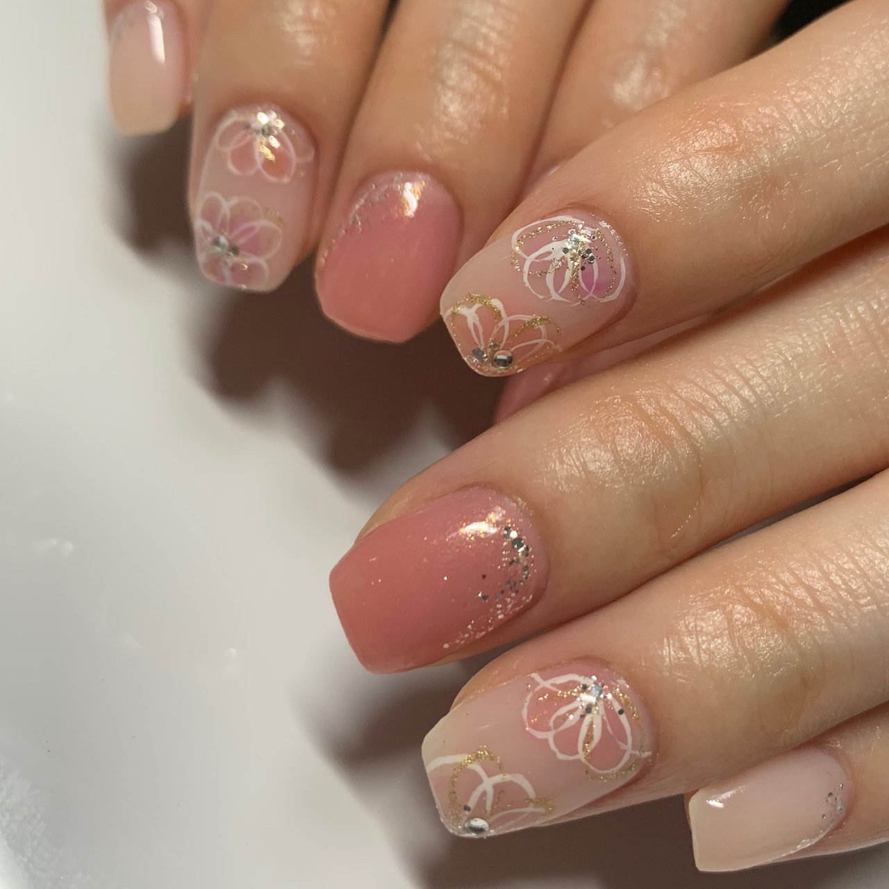 春 夏 ハンド ピンク ジェル 宮崎市 Nailsalon School Cureのネイルデザイン No ネイルブック