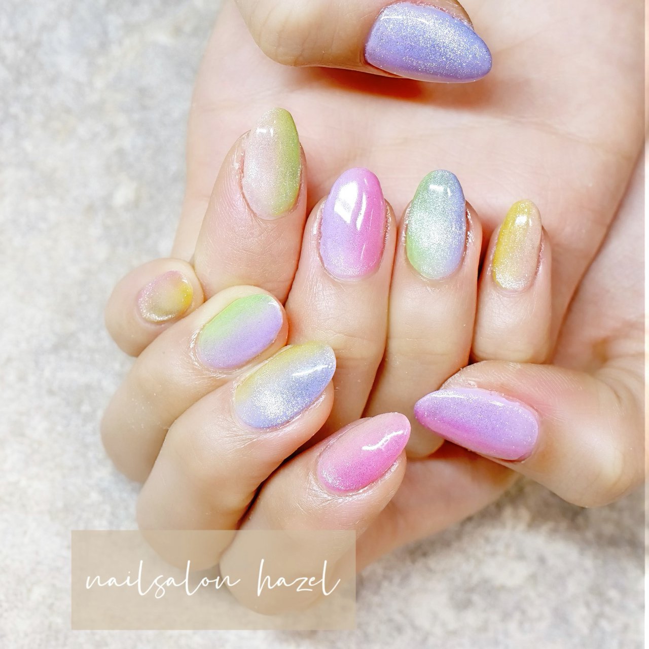 春 夏 ハンド グラデーション マグネット Nailsalon Hazelのネイルデザイン No ネイルブック