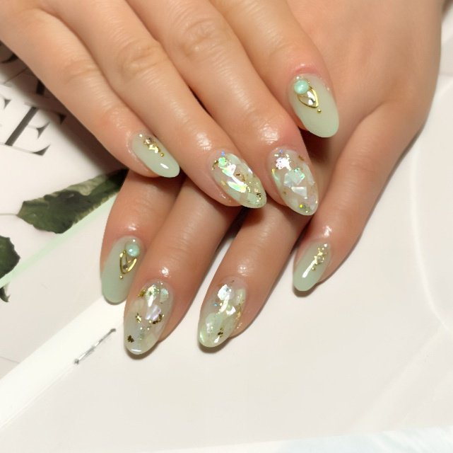 春 夏 梅雨 ミディアム お客様 チャームのネイルデザイン No ネイルブック