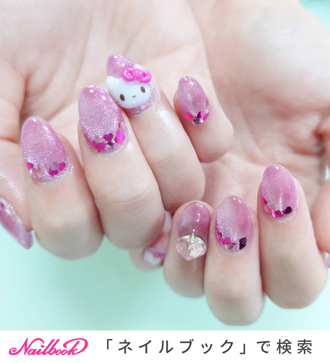 3d エンボス 立体 キティのネイルデザイン ネイルブック