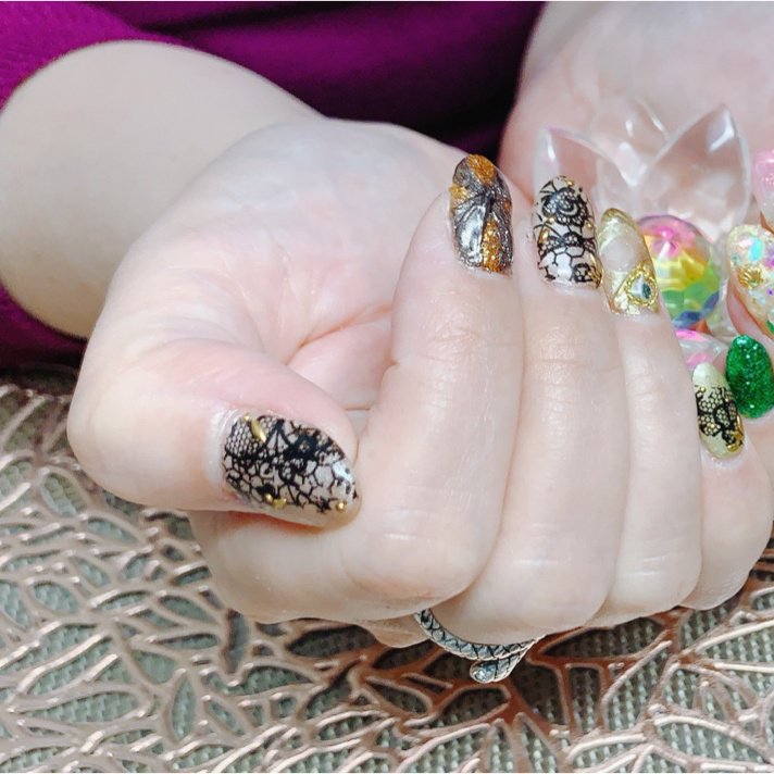 ハンド ラメ ワンカラー ミラー リボン Nail Salon Lotus ゆかのネイルデザイン No ネイルブック