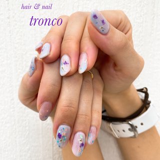 縦マーブルのネイルデザイン ネイルブック