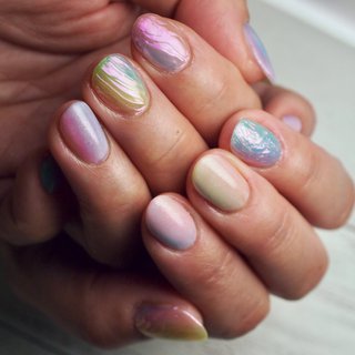 おすすめ順 レインボーオーロラネイルのネイルデザイン ネイルブック