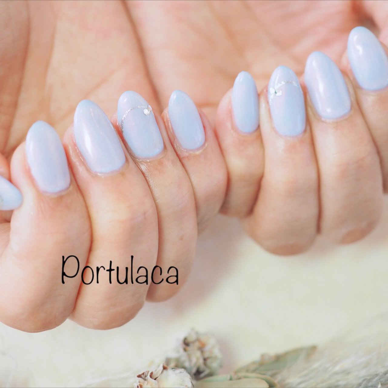 春 夏 オールシーズン ワンカラー 水色 愛能知加子 Portulaca のネイルデザイン No ネイルブック