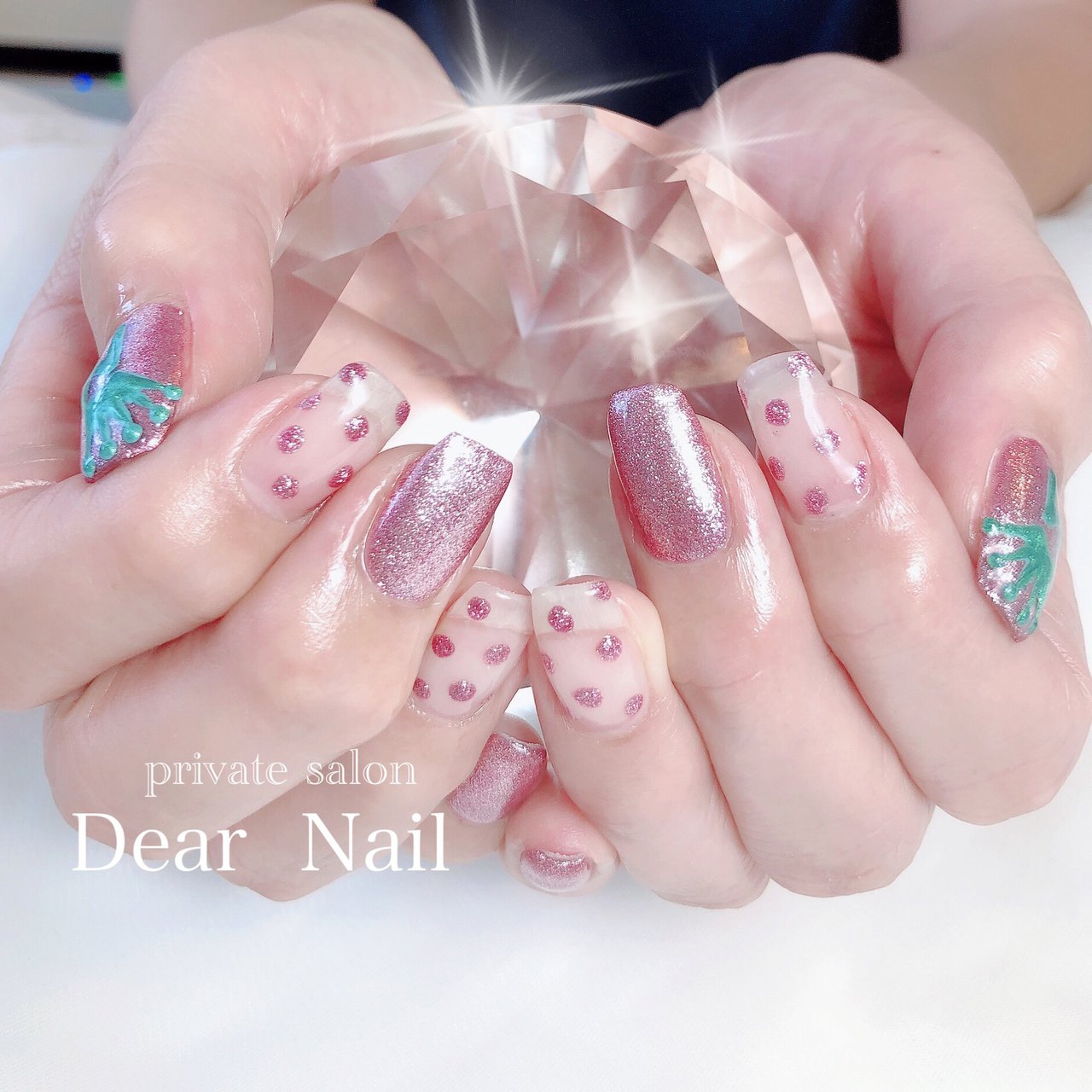 春 ハンド ワンカラー ドット ミディアム Dearnail39のネイルデザイン No ネイルブック