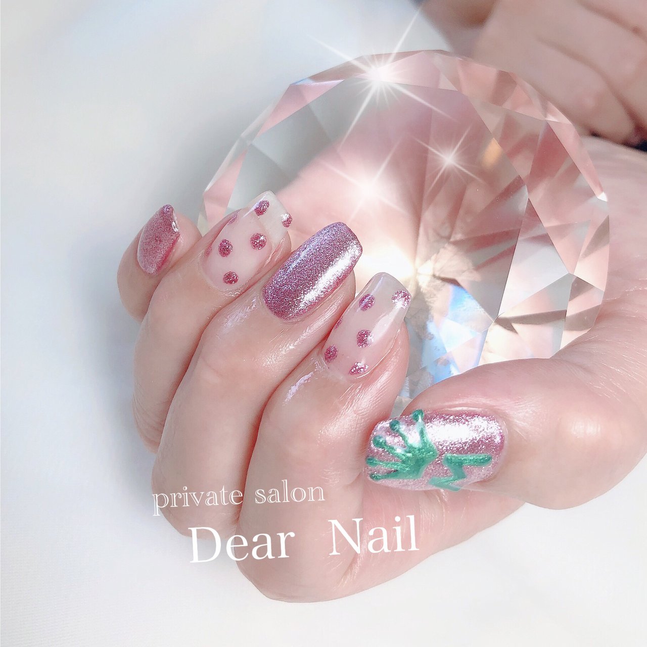 春 ハンド ワンカラー ドット ミディアム Dearnail39のネイルデザイン No ネイルブック