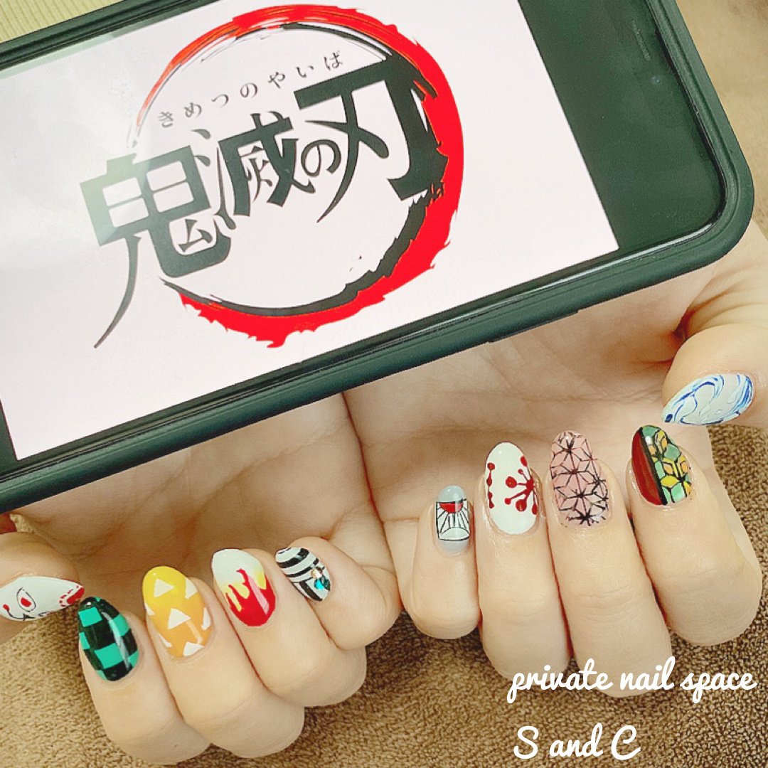 オールシーズン 女子会 ハンド キャラクター ミディアム Private Nail Space S And Cのネイル デザイン No ネイルブック