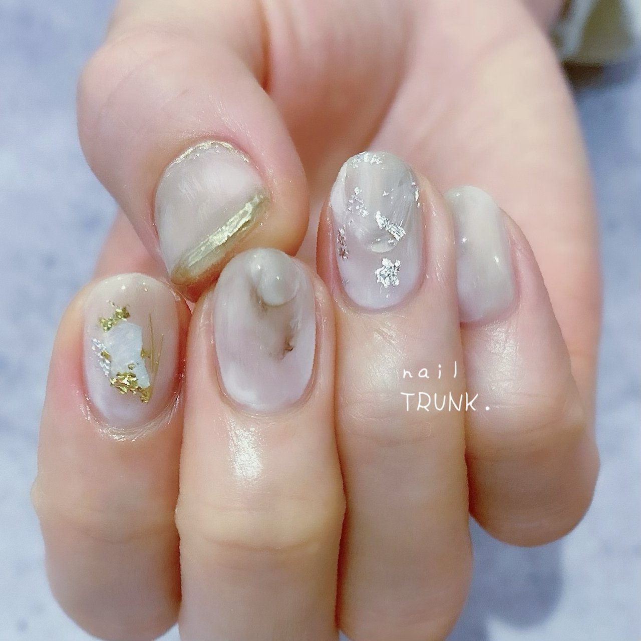 春 ブライダル ハンド ニュアンス マーブル Nail Trunkのネイルデザイン No ネイルブック