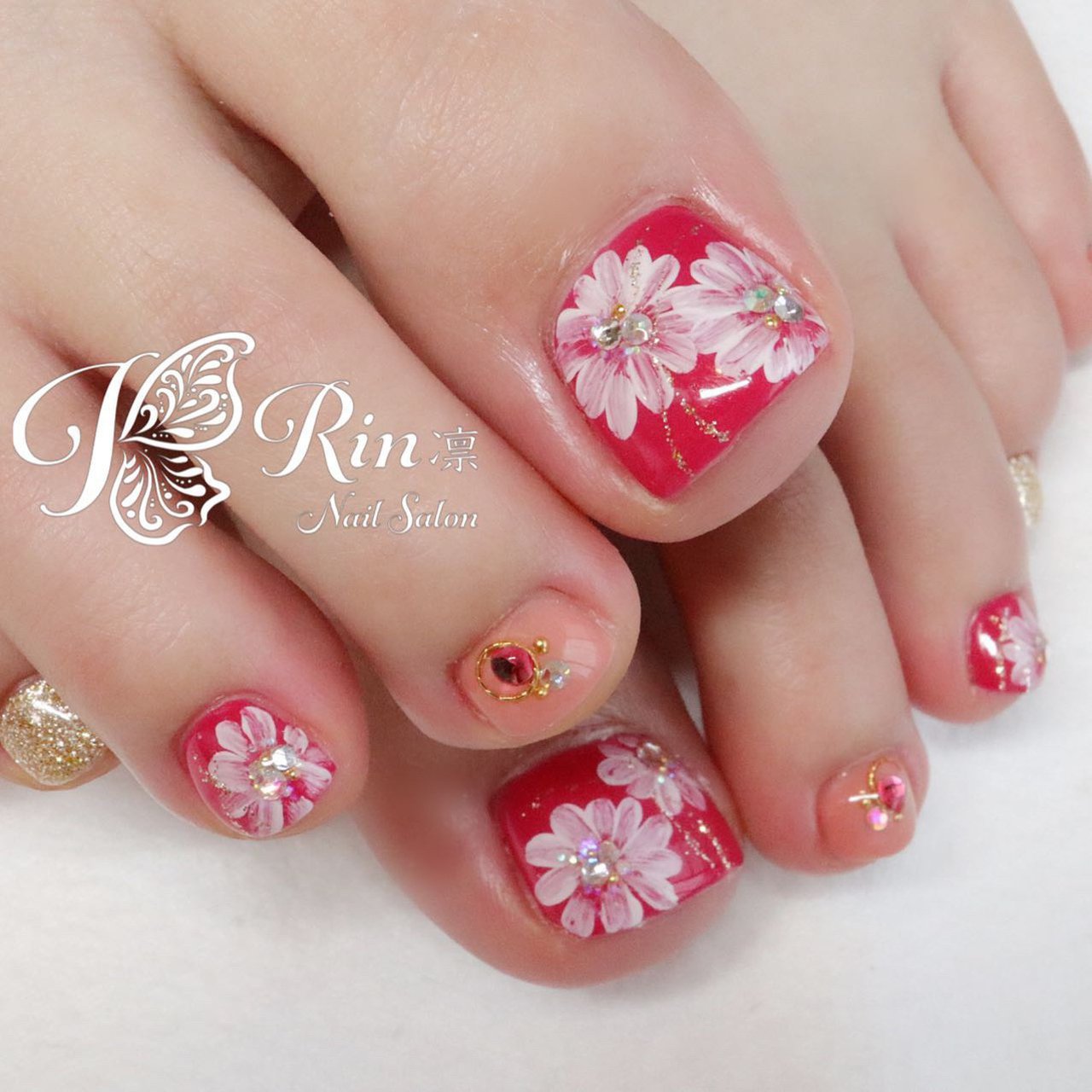 春 夏 海 女子会 フット Rin Nailのネイルデザイン No ネイルブック