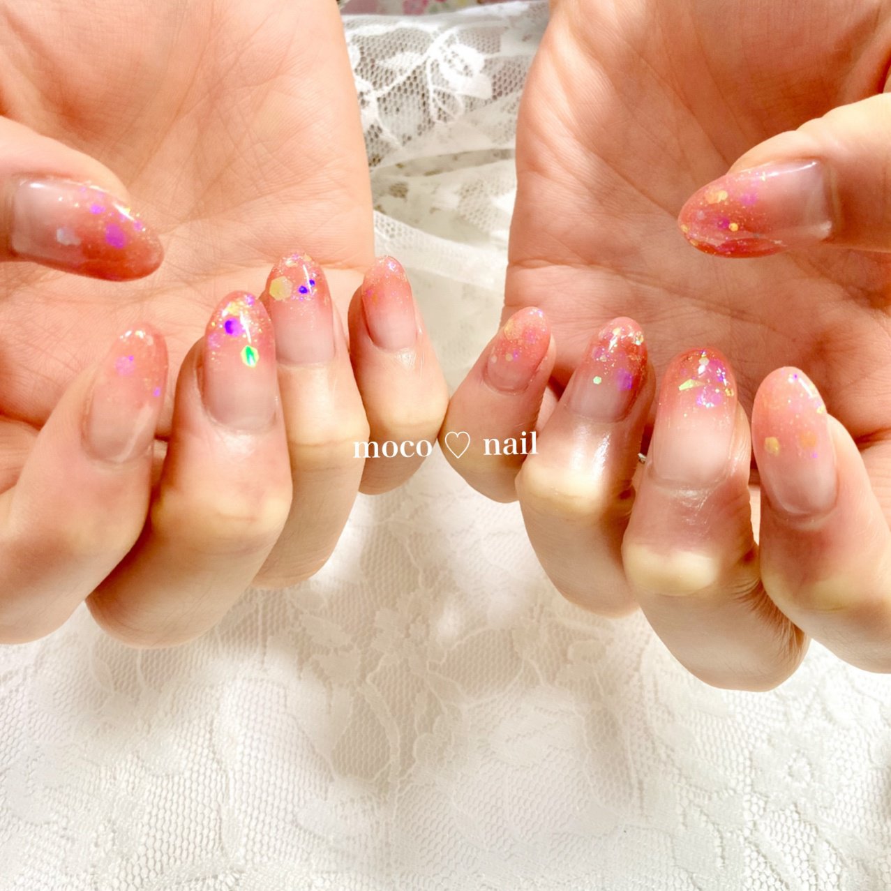 ハンド グラデーション ラメ ピンク Moco Nailのネイルデザイン No ネイルブック