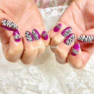 パープル 紫 派手のネイルデザイン ネイルブック