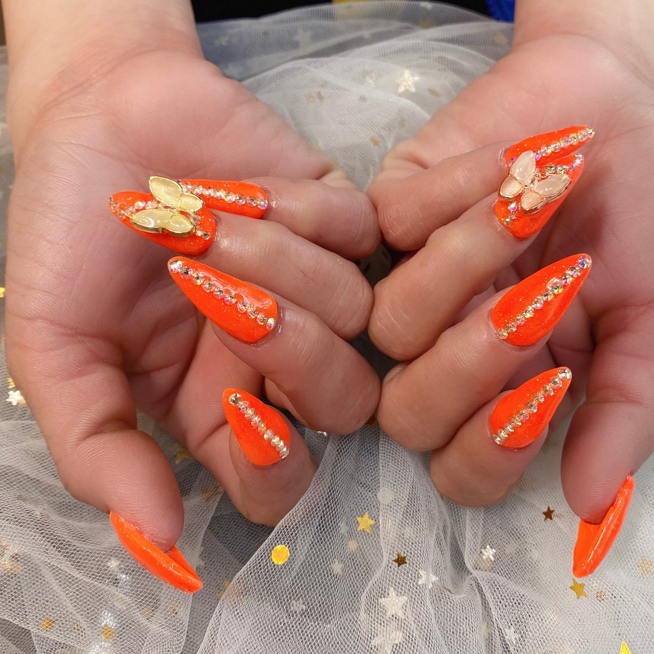 ラメ ワンカラー オレンジ パンダ Nail 川崎のネイルデザイン No ネイルブック