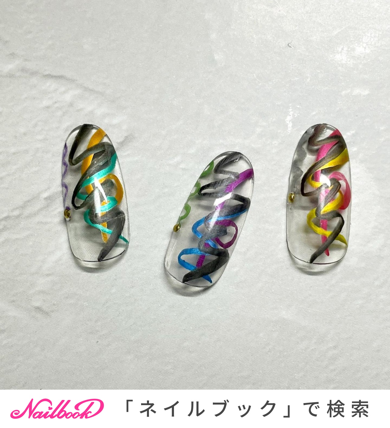 シンプル アンティーク シースルー ニュアンス ロック K Wakiのネイルデザイン No ネイルブック