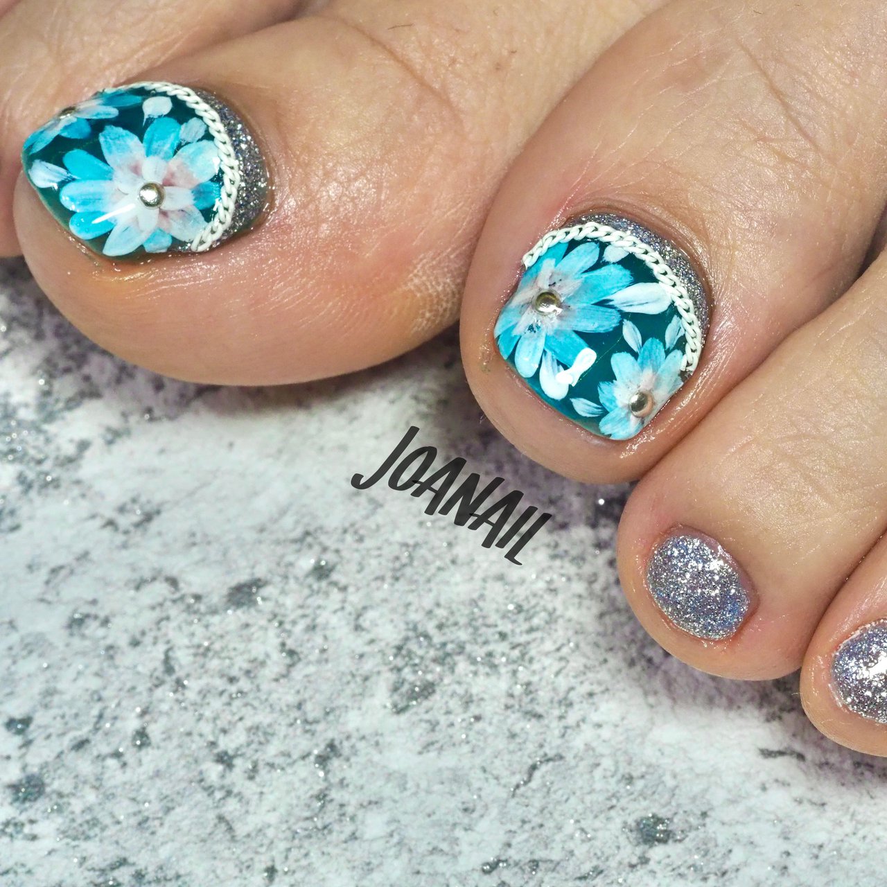 夏 オフィス ブライダル パーティー フット Joanailのネイルデザイン No ネイルブック