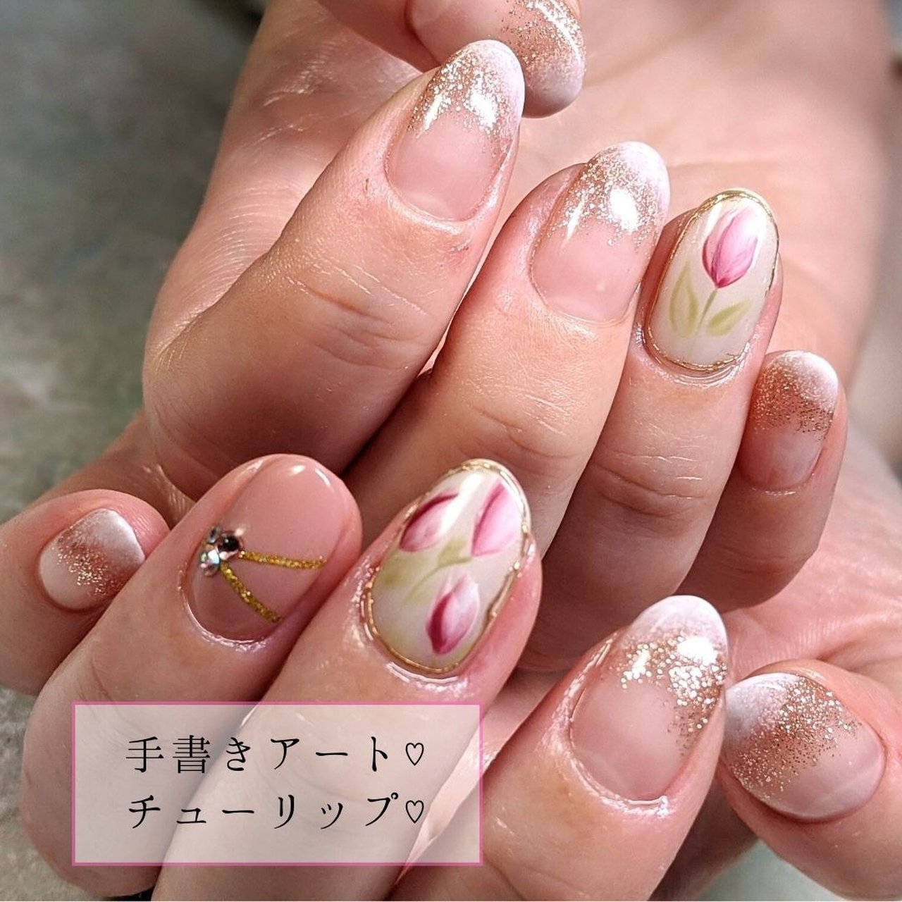 春 オールシーズン ブライダル 女子会 ハンド 西葛西cherir シェリール のネイルデザイン No ネイルブック
