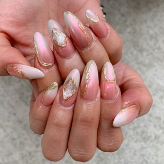 21年 新着順 オーロラ ロング ベイビーブーマーのネイルデザイン ネイルブック