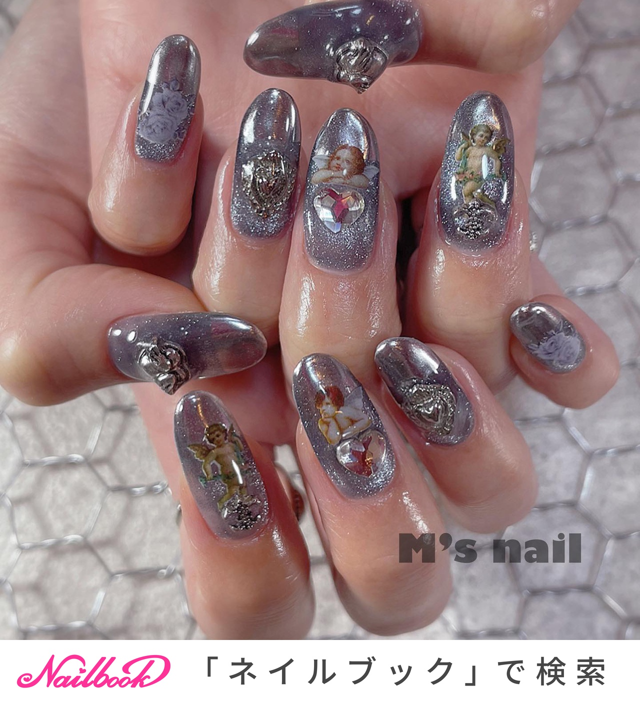 人気順 シルバー 銀 黒マグネットネイルのネイルデザイン ネイルブック