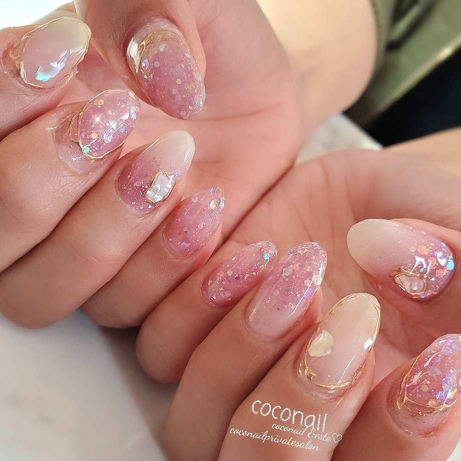 春 夏 オフィス ピンク グレージュ Coconail Este 浜松市ネイルサロンのネイルデザイン No ネイルブック