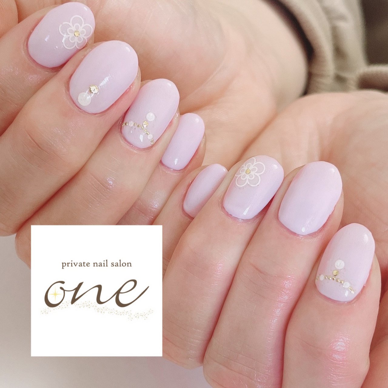 春 夏 シンプル フラワー パープル Private Nail Salon Oneのネイルデザイン No ネイルブック