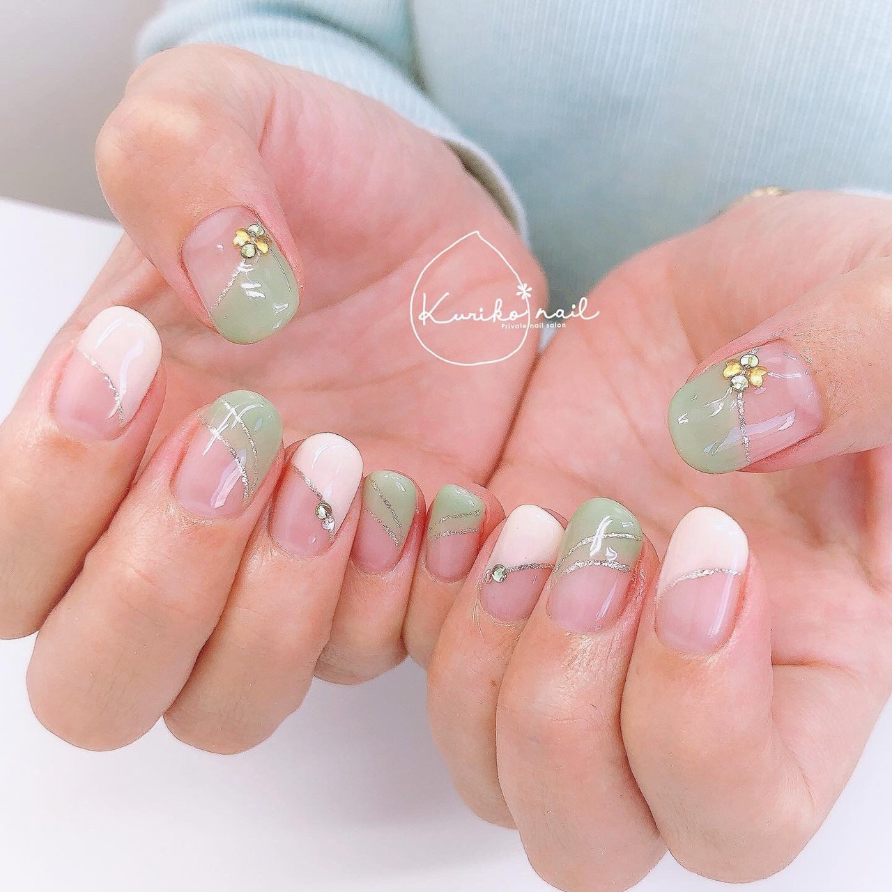 春 オフィス デート ハンド フレンチ Kuriko Nailのネイルデザイン No ネイルブック