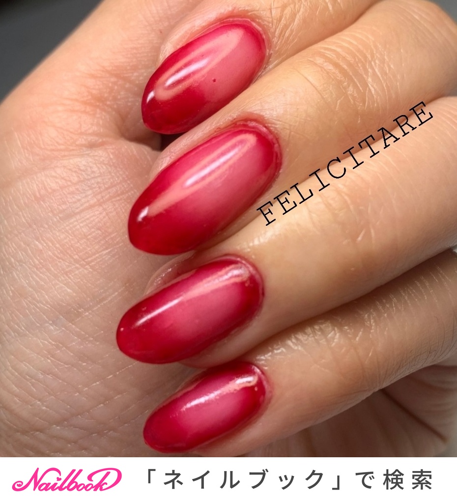 人気順 透け感ネイル赤のネイルデザイン ネイルブック
