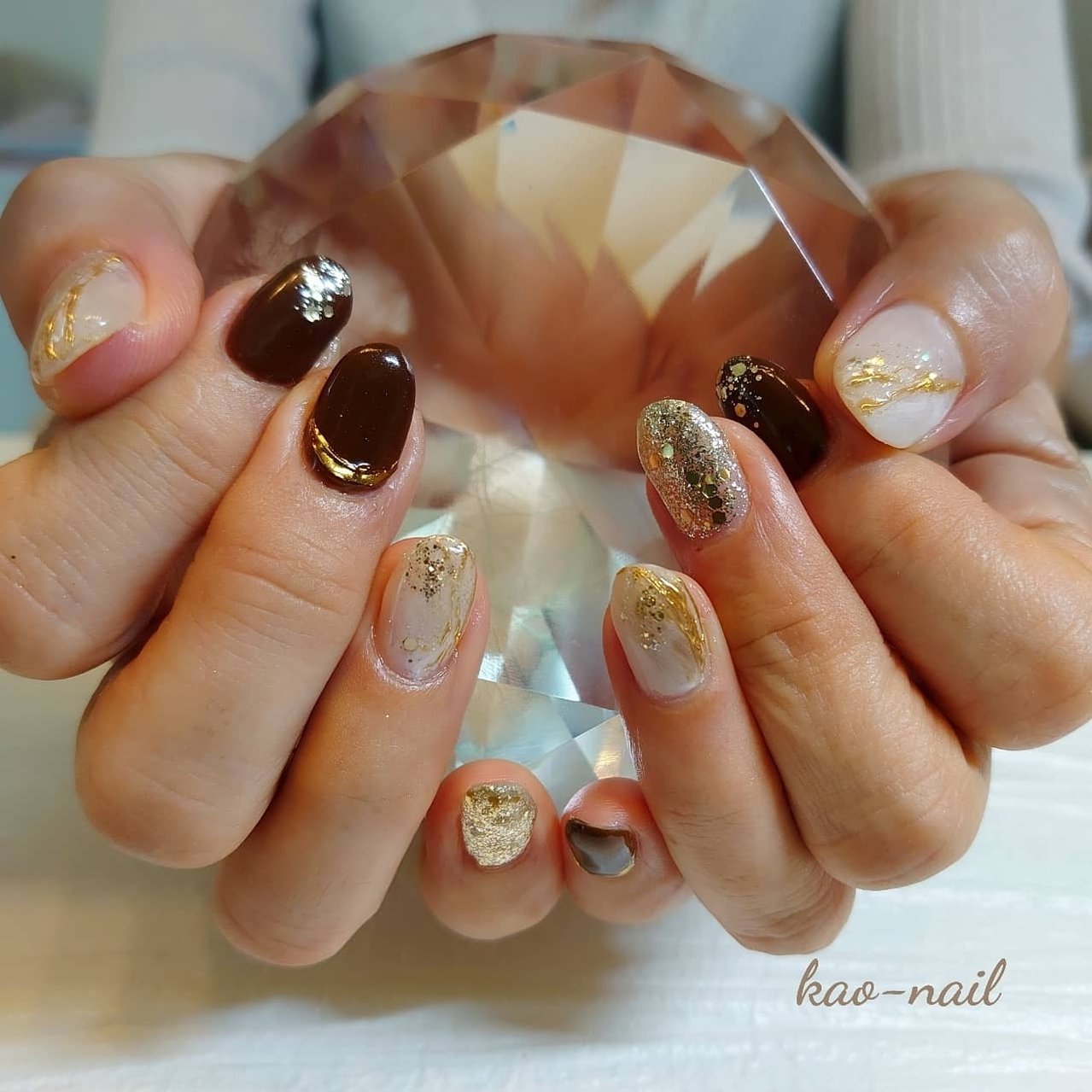 オールシーズン ハンド ホログラム ニュアンス ミラー Kao Nailのネイルデザイン No ネイルブック